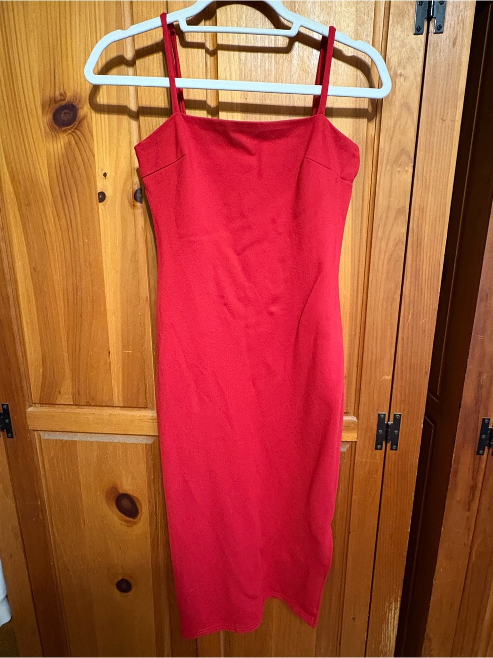 Lulu's Red Slim Midi Slip Dress